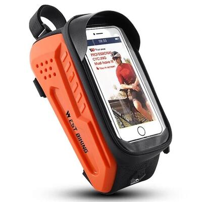 2l harde schaal opbergtas voor mountainbike-racefiets bovenbuis - oranje