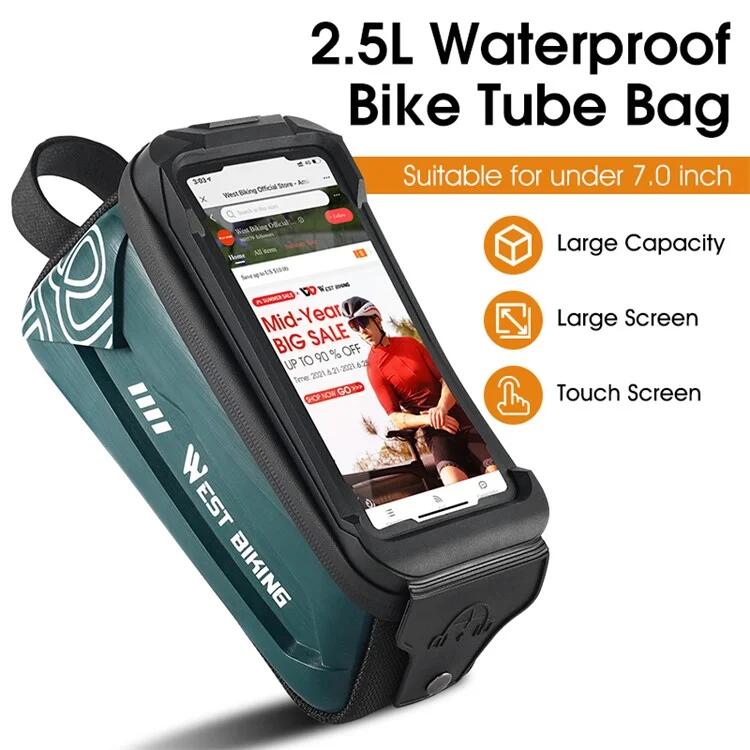 Bolsa para tubo superior de bicicleta de 2,5 l con soporte  verde negruzco 2/7