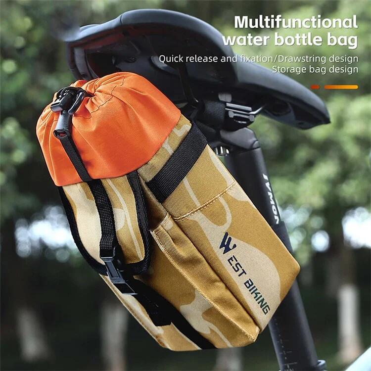 Sacoche de bouteille d'eau de guidon de vélo 1,2L  à cordon de serrage