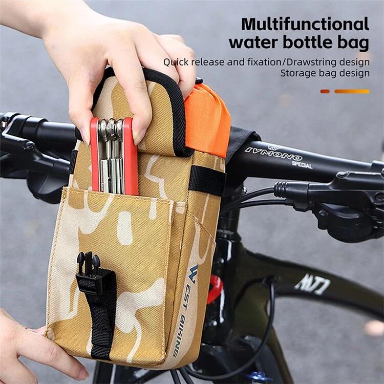 Sacoche de bouteille d'eau de guidon de vélo 1,2L  à cordon de serrage