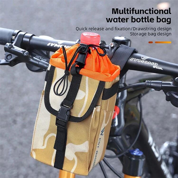 Sacoche de bouteille d'eau de guidon de vélo 1,2L  à cordon de serrage 7/7