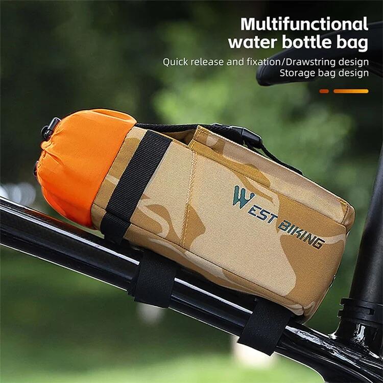 Sacoche de bouteille d'eau de guidon de vélo 1,2L  à cordon de serrage