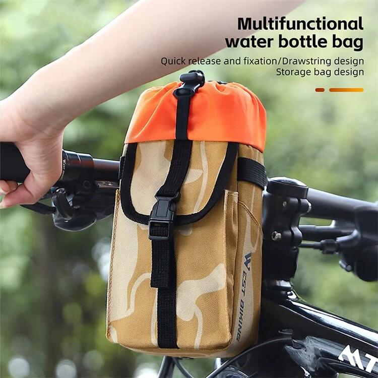 Sacoche de bouteille d'eau de guidon de vélo 1,2L  à cordon de serrage