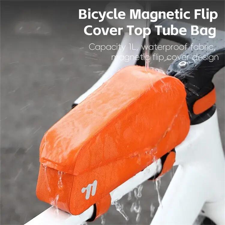Borsa da bicicletta con chiusura magnetica Flip Top - Arancione 3/7