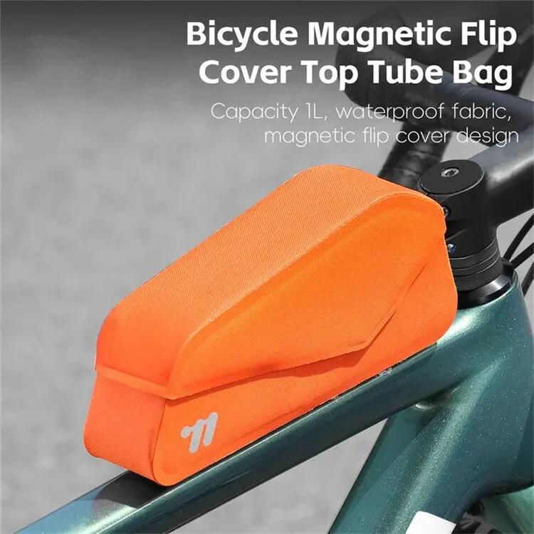 Borsa da bicicletta con chiusura magnetica Flip Top - Arancione 2/7