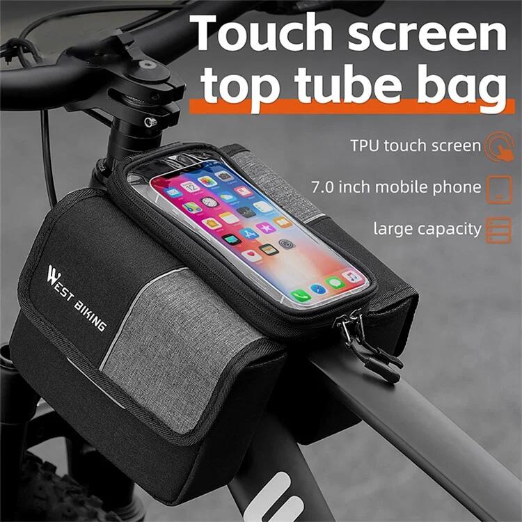 Bolsa para tubo superior de bicicleta, tecido Oxford 2/7