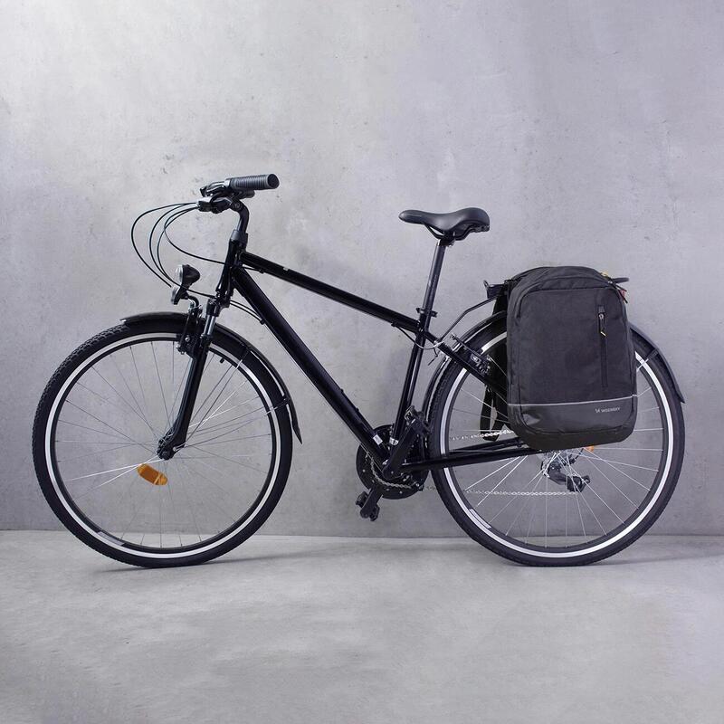 Geantă biciclete transformabilă rucsac, husă ploaie, Negru