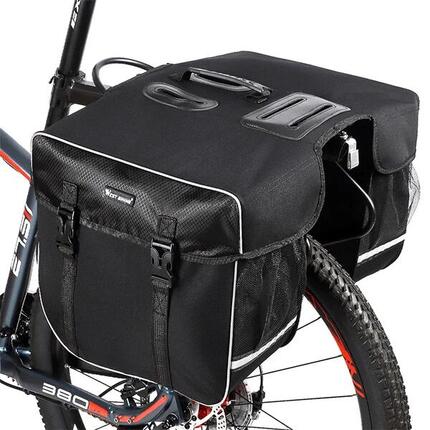 Sacoche de coffre de vélo arrière double face étanche pour porte-bagages
