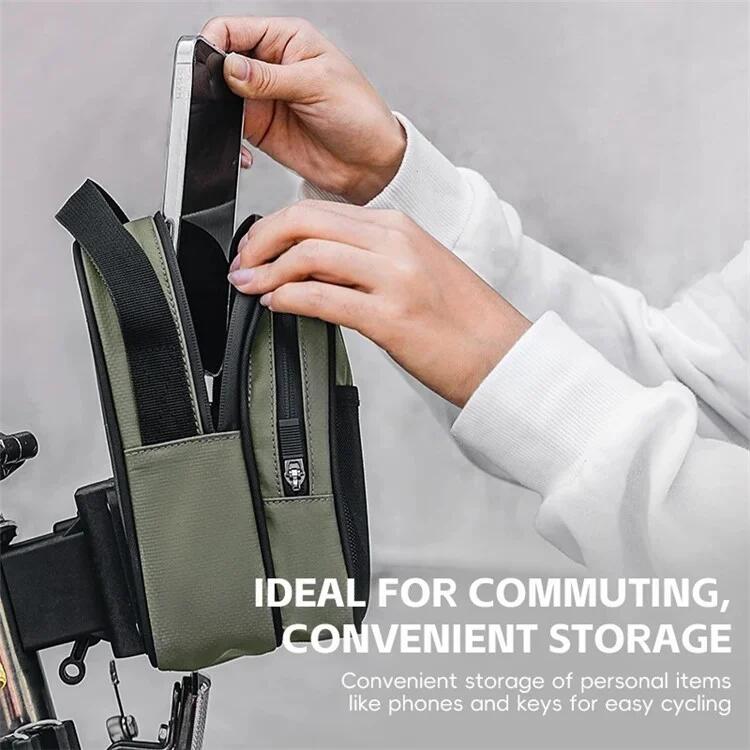 Sacoche avant pour vélo pliant Brompton, en tissu maillé enduit de PVC - Gris 3/7