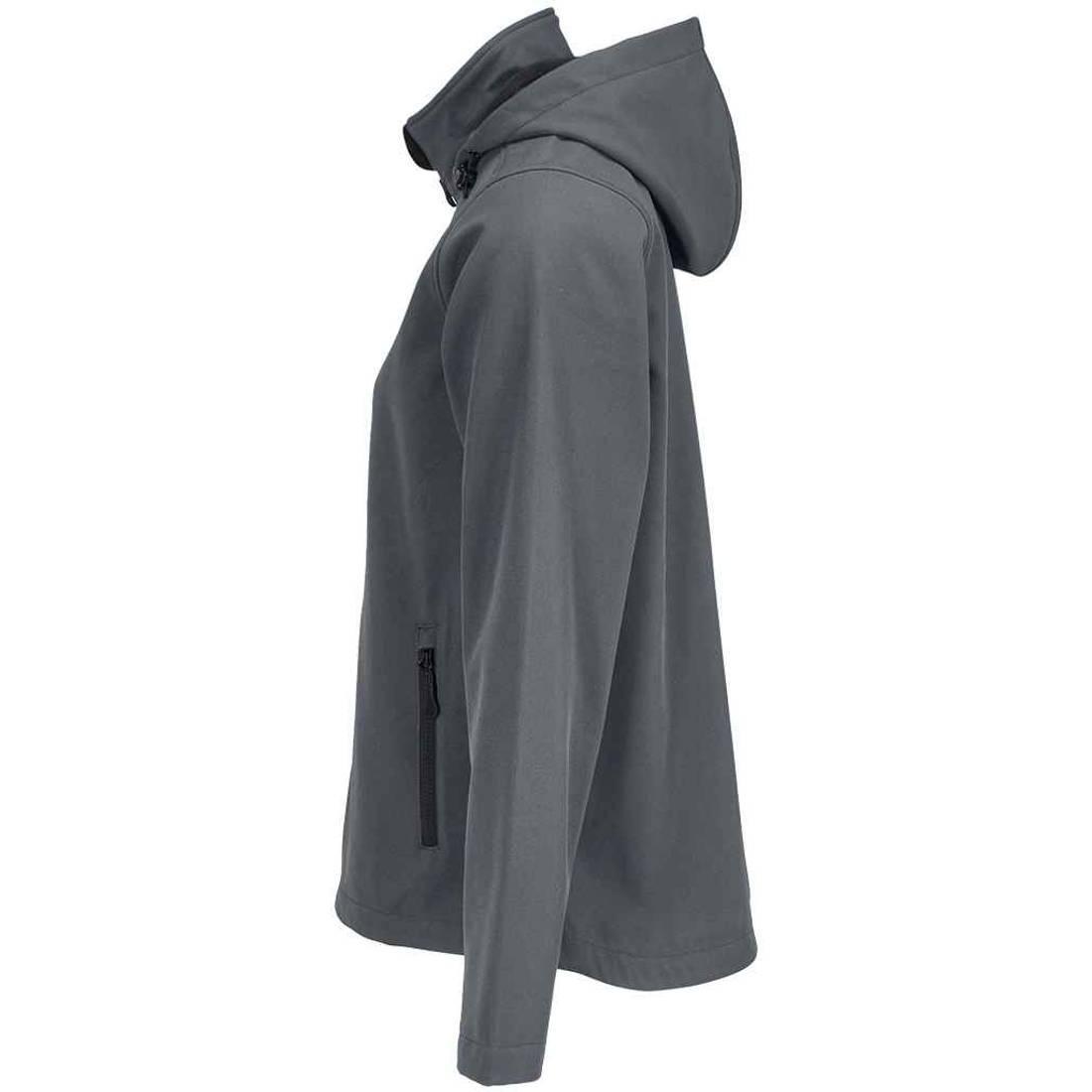 "Race" Softshelljacke mit Kapuze für Damen Holzkohle 3/4