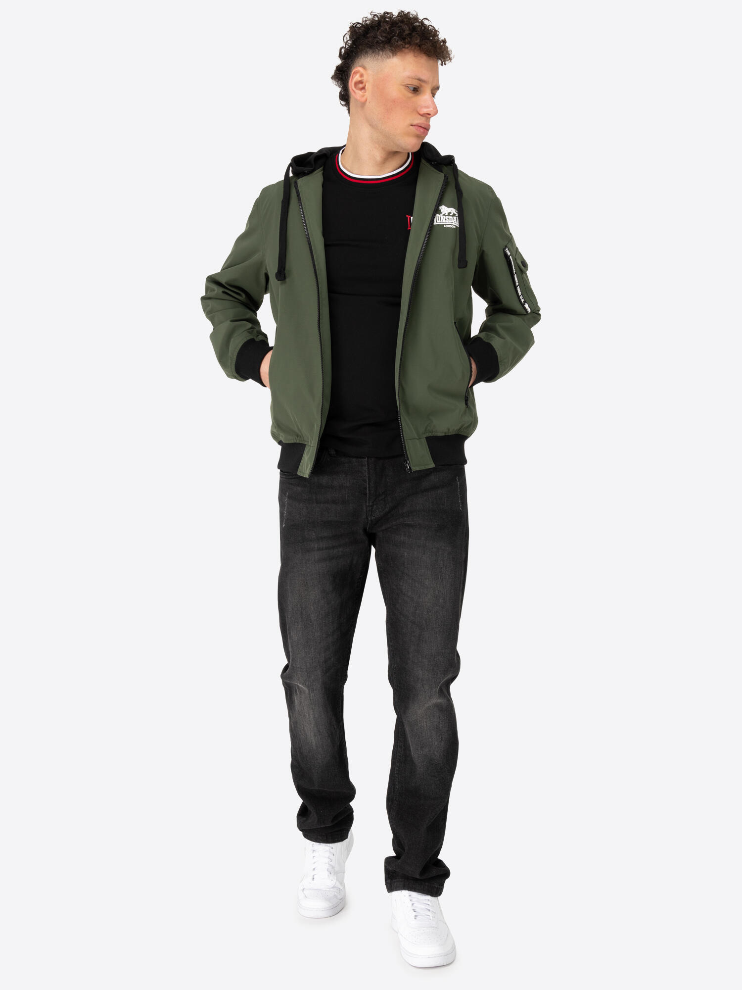 LONSDALE Herren Jacke mit Kapuze schmale Passform SHALFORD 3/6