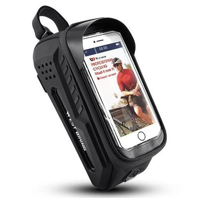 2L MTB Rennrad Oberrohr Hartschalen Aufbewahrungstasche - Schwarz