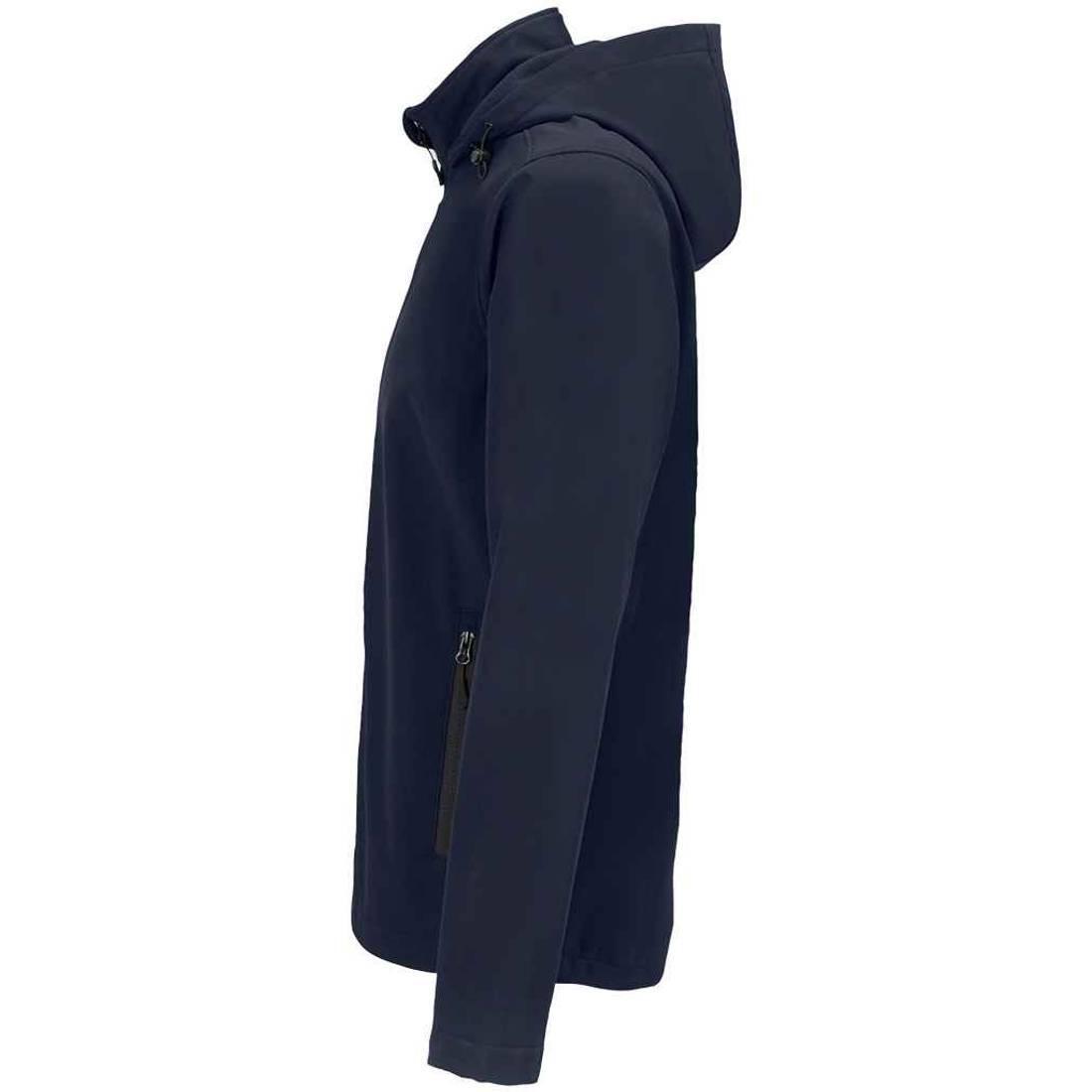 Mens Race Hooded Soft Shell Jacket (French Navy) 3/4