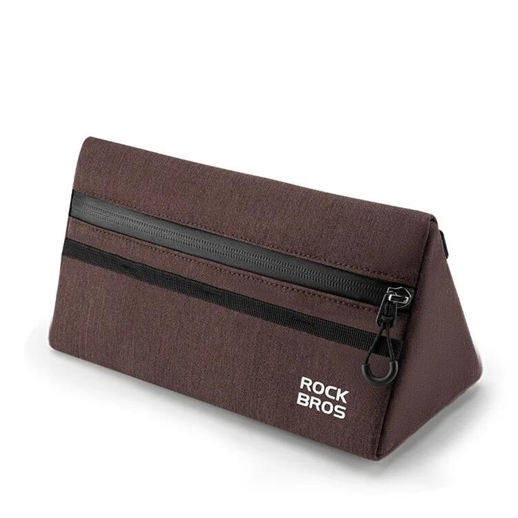 ROCKBROS Bolsa de guiador 1,3L, bolsa de armazenamento em poliéster - castanho