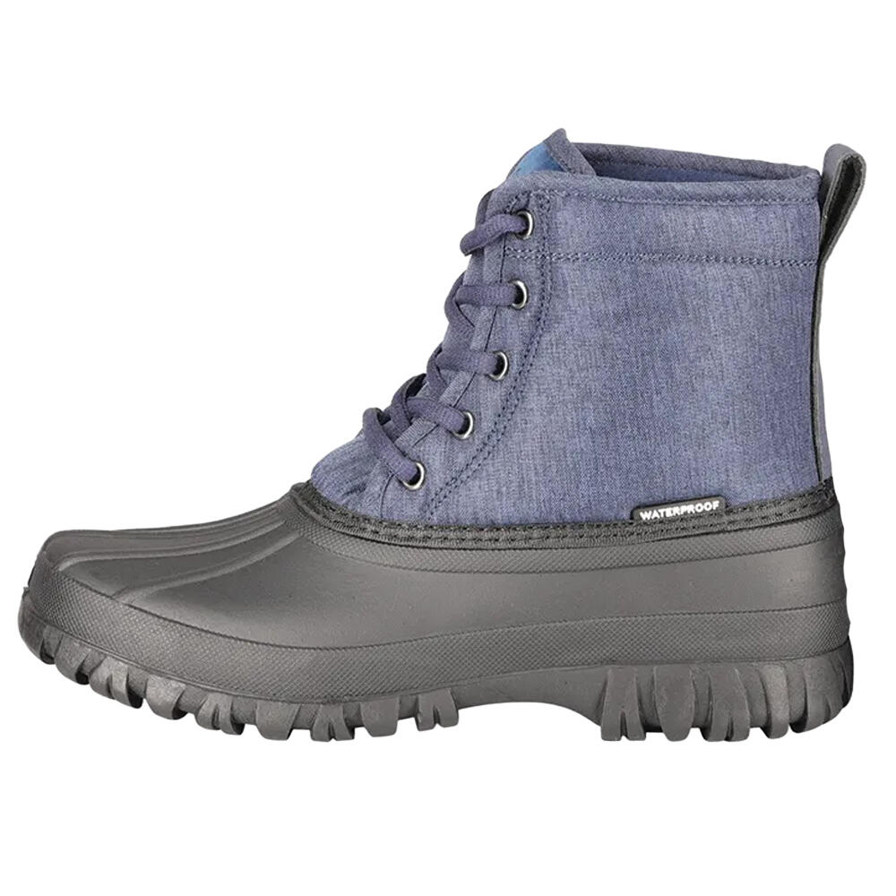grey and navy sperry duck boots