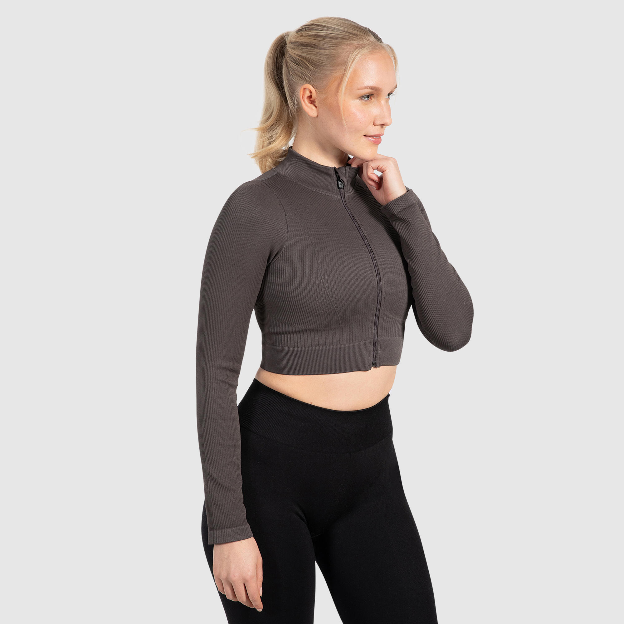Damen Trainingsjacke Kompressionsjacke Zeya Dunkelgrau 2/6