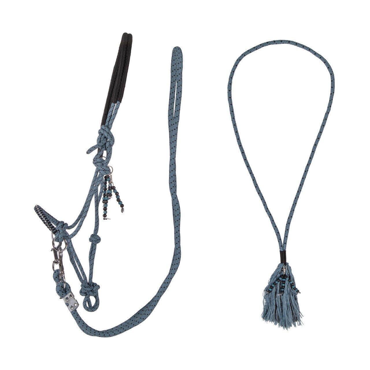 QHP Touwhalster & Neckrope  Liberty - Petrol (Shetland) 2/3