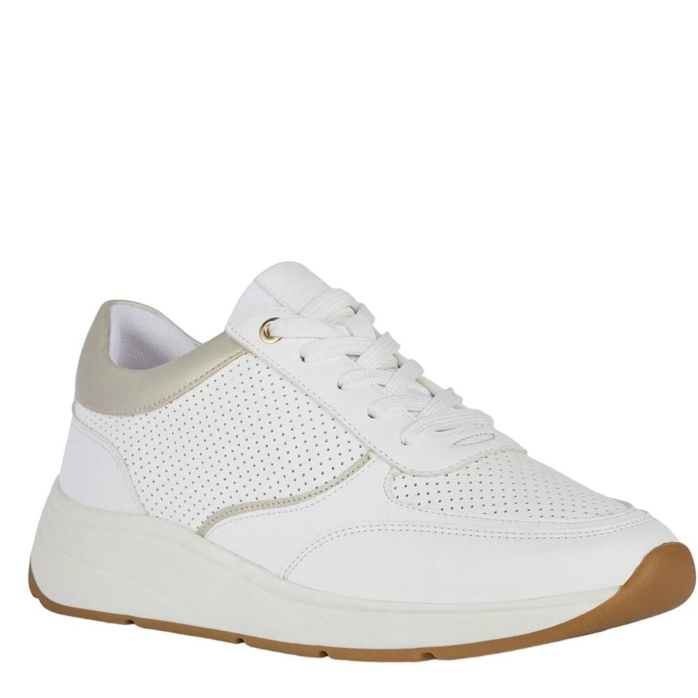 Womens/Ladies Cristael Trainers (White/Gold) 1/4