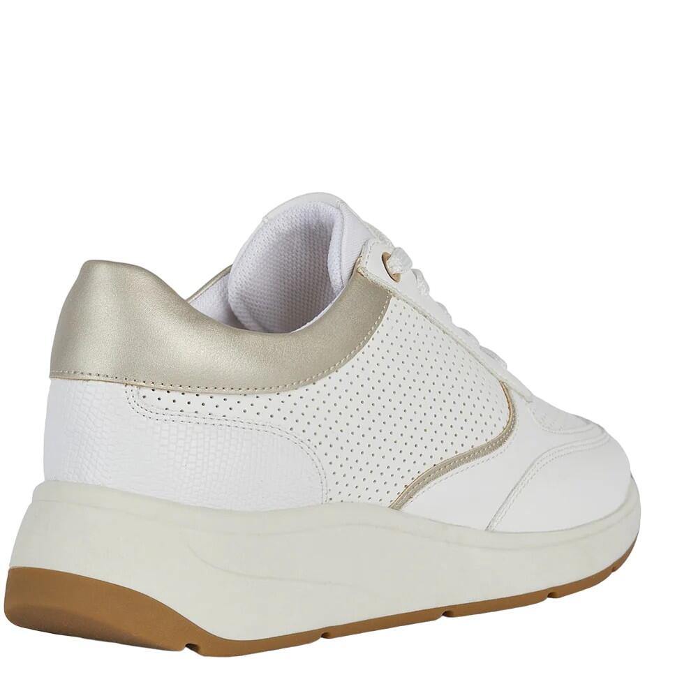 Womens/Ladies Cristael Trainers (White/Gold) 2/4