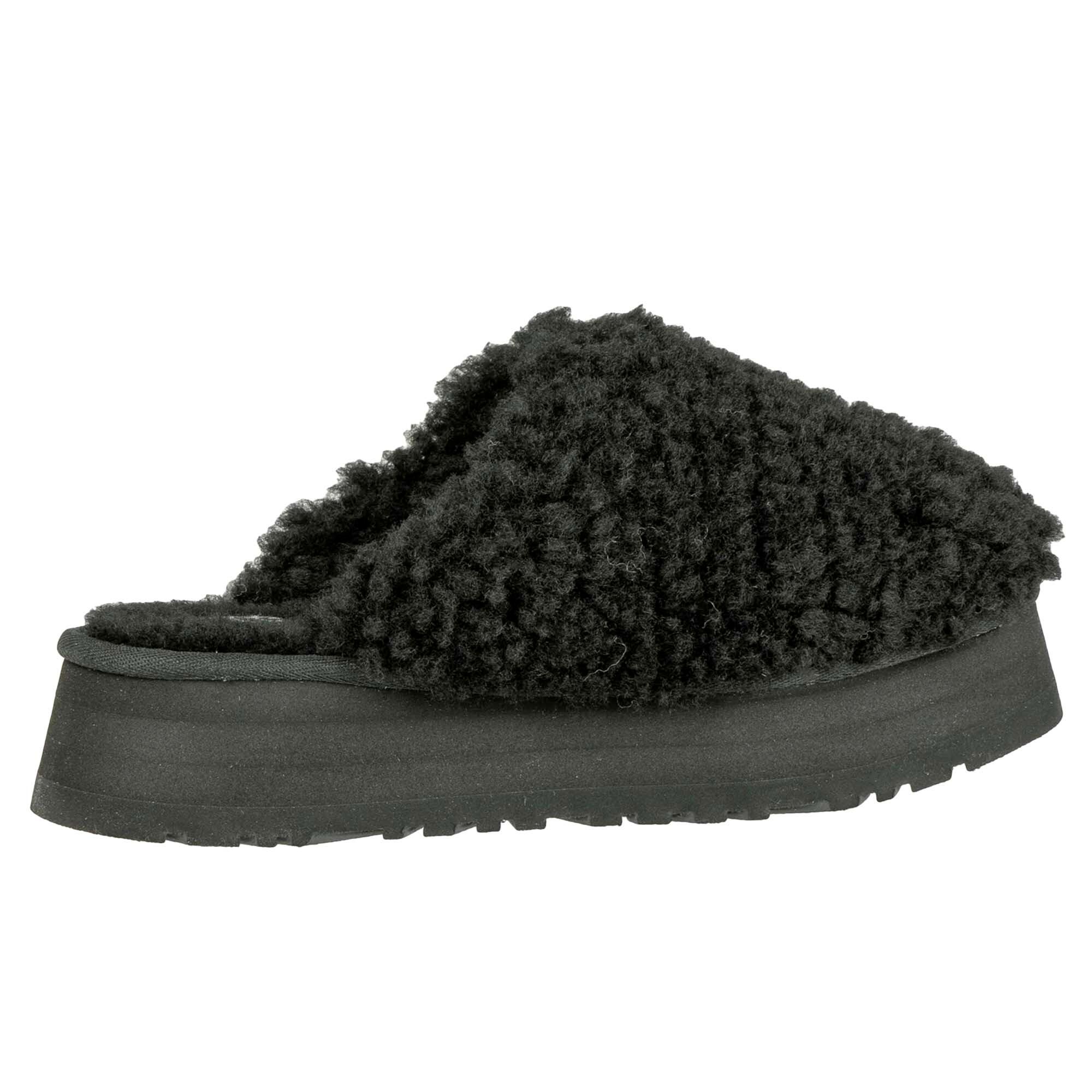 Pantoufles Ugg Australian Maxi Curly Platform Noires Femme 3/4