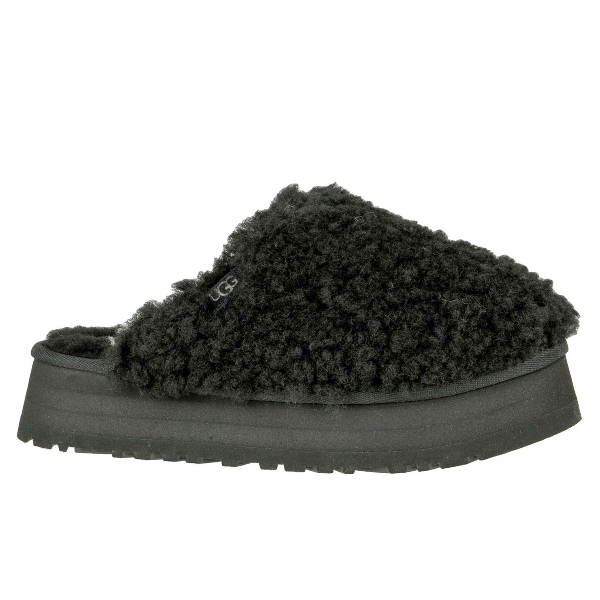 Pantoufles Ugg Australian Maxi Curly Platform Noires Femme 2/4