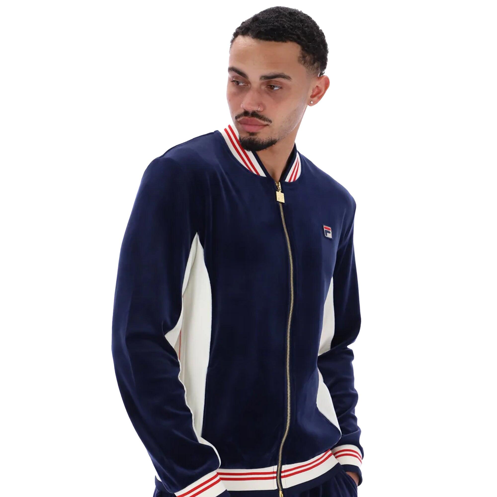 Fila Miguel Velour Archive Baseball Track Top Jacket Fila Navy/Gardenia/Fila Red 3/4