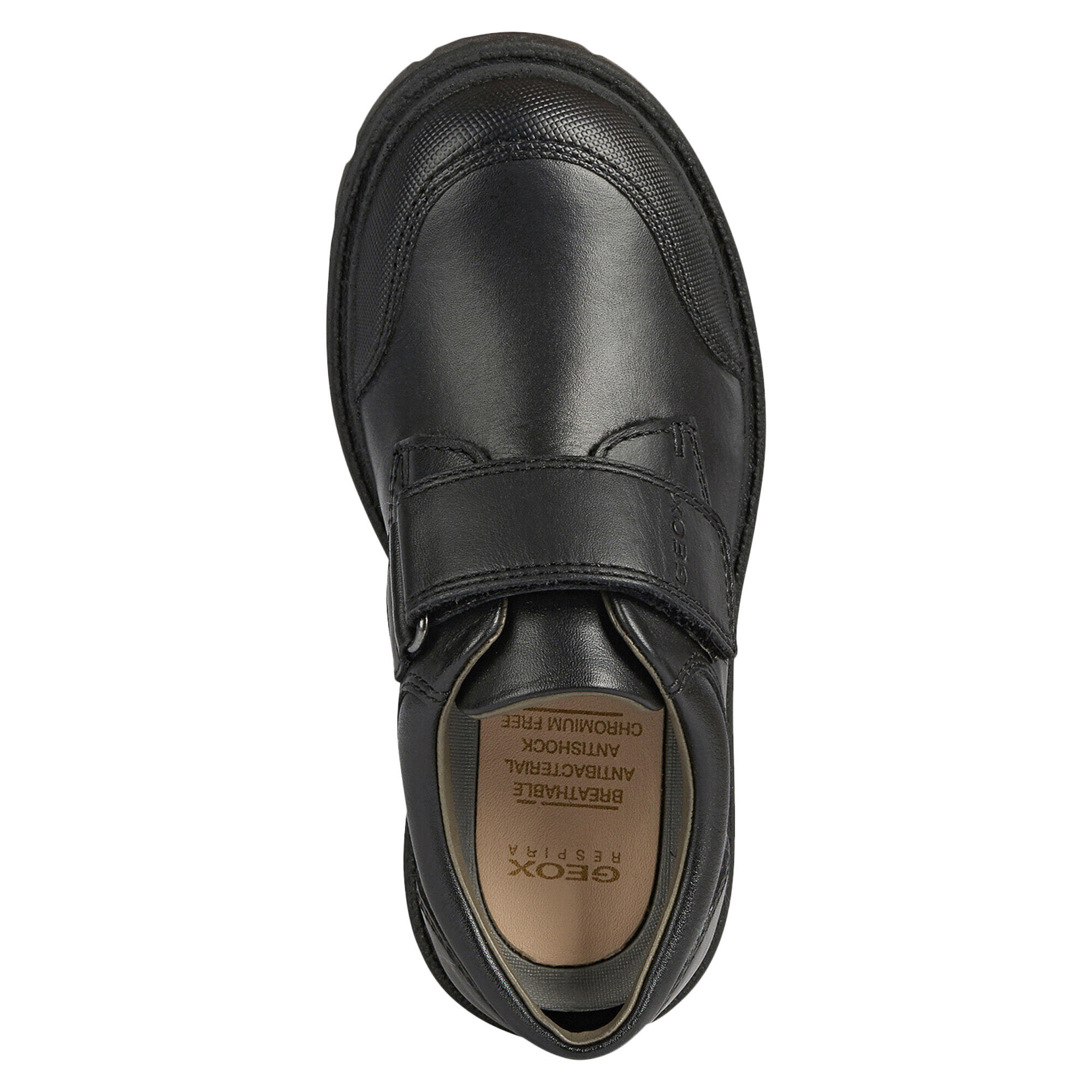 Boys Shaylax Leather School Shoes (Black) 3/4