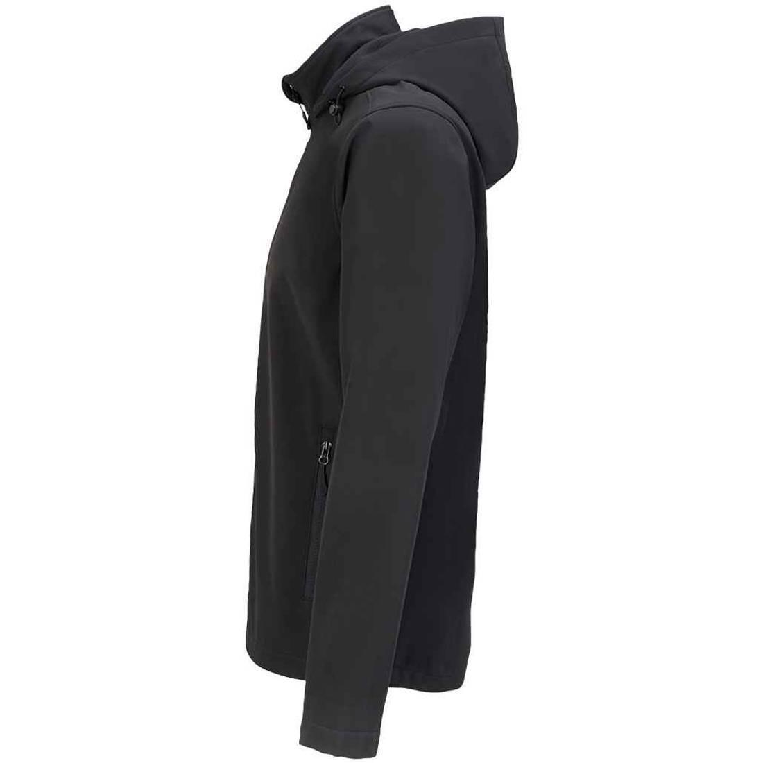 Mens Race Hooded Soft Shell Jacket (Black) 3/4