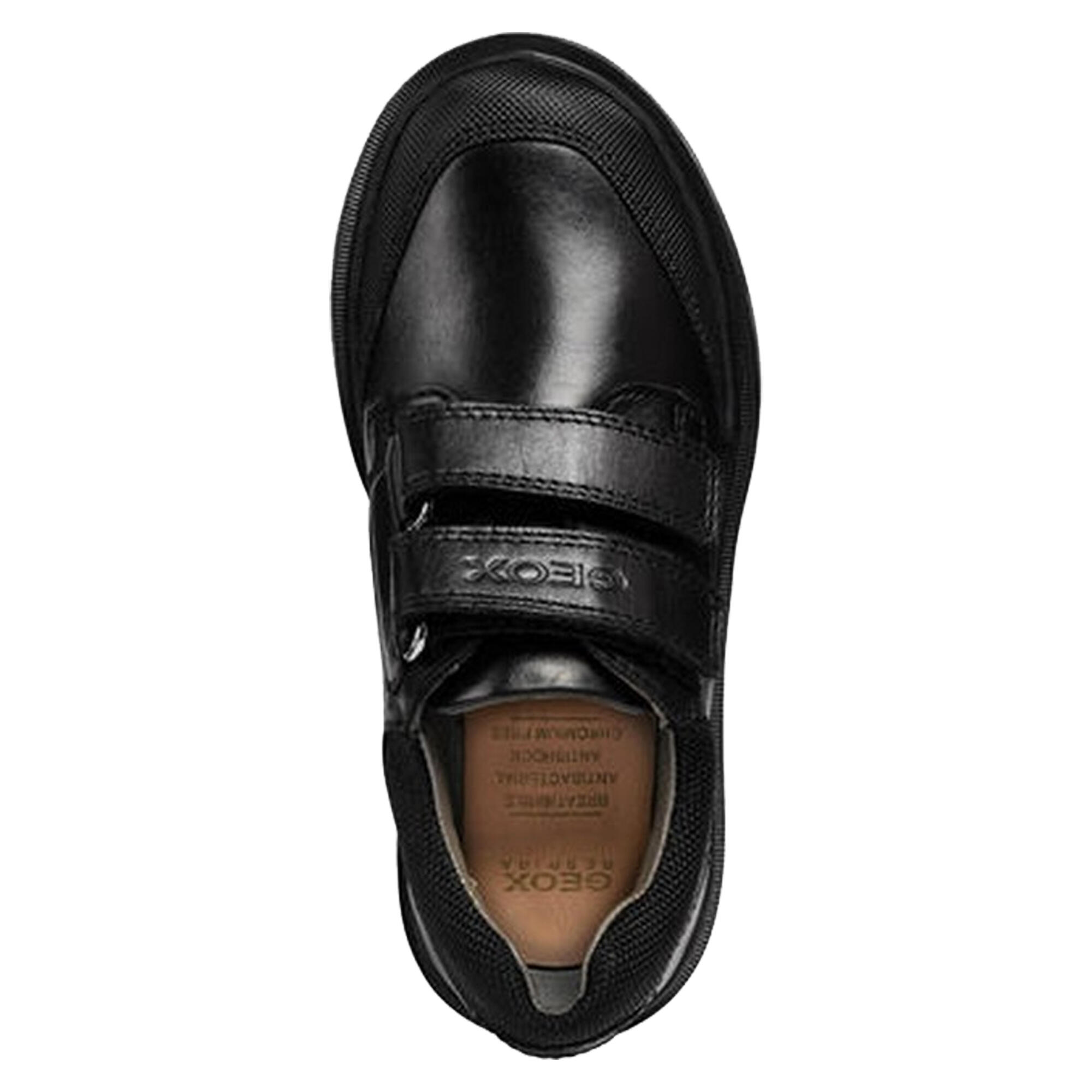 Boys Leather Riddock Touch Fastening Shoe (Black) 4/4