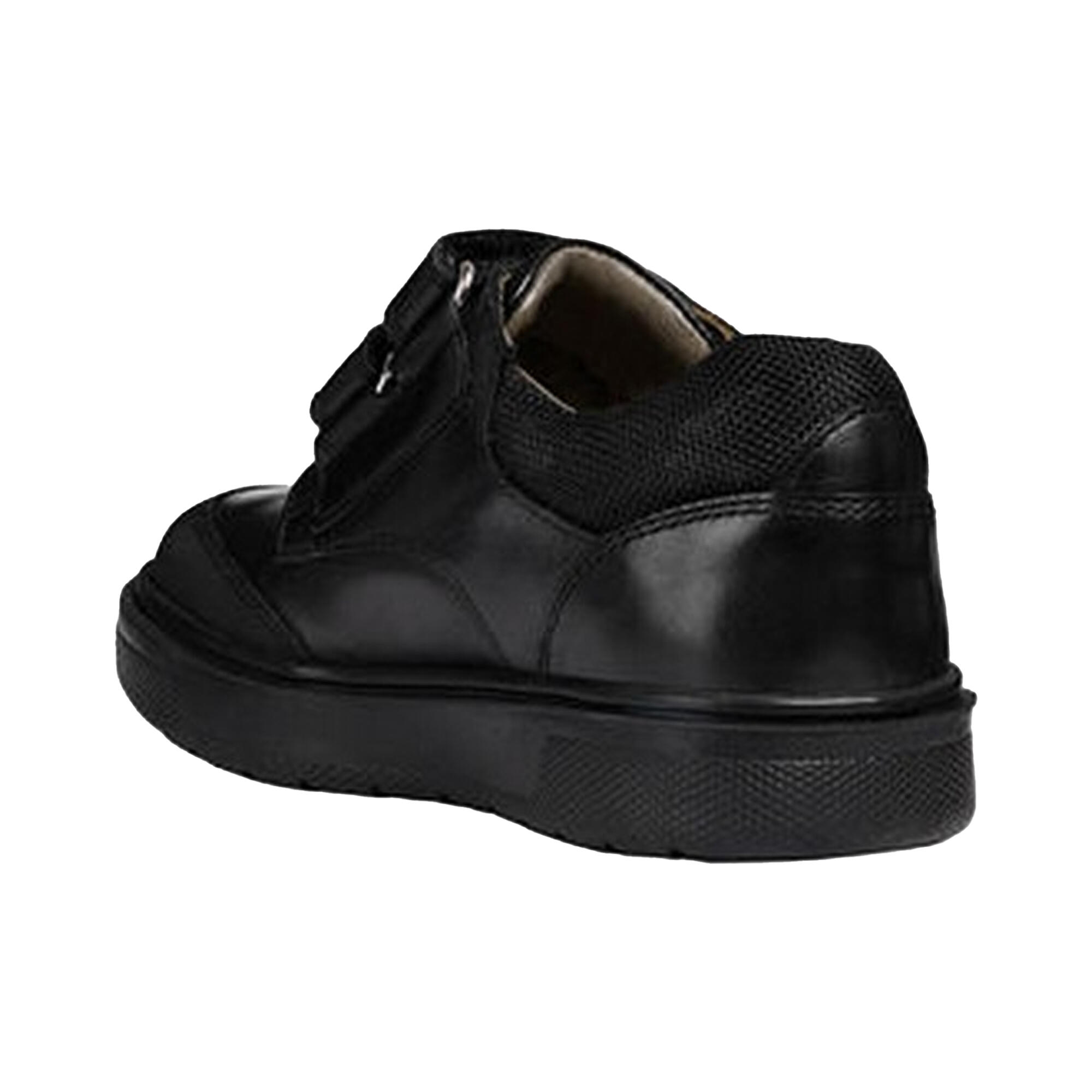 Boys Leather Riddock Touch Fastening Shoe (Black) 2/4