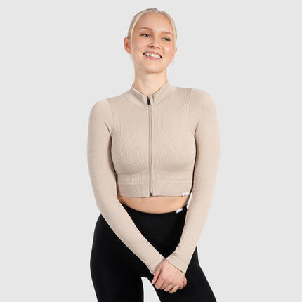 Damen Trainingsjacke Kompressionsjacke Zeya Beige