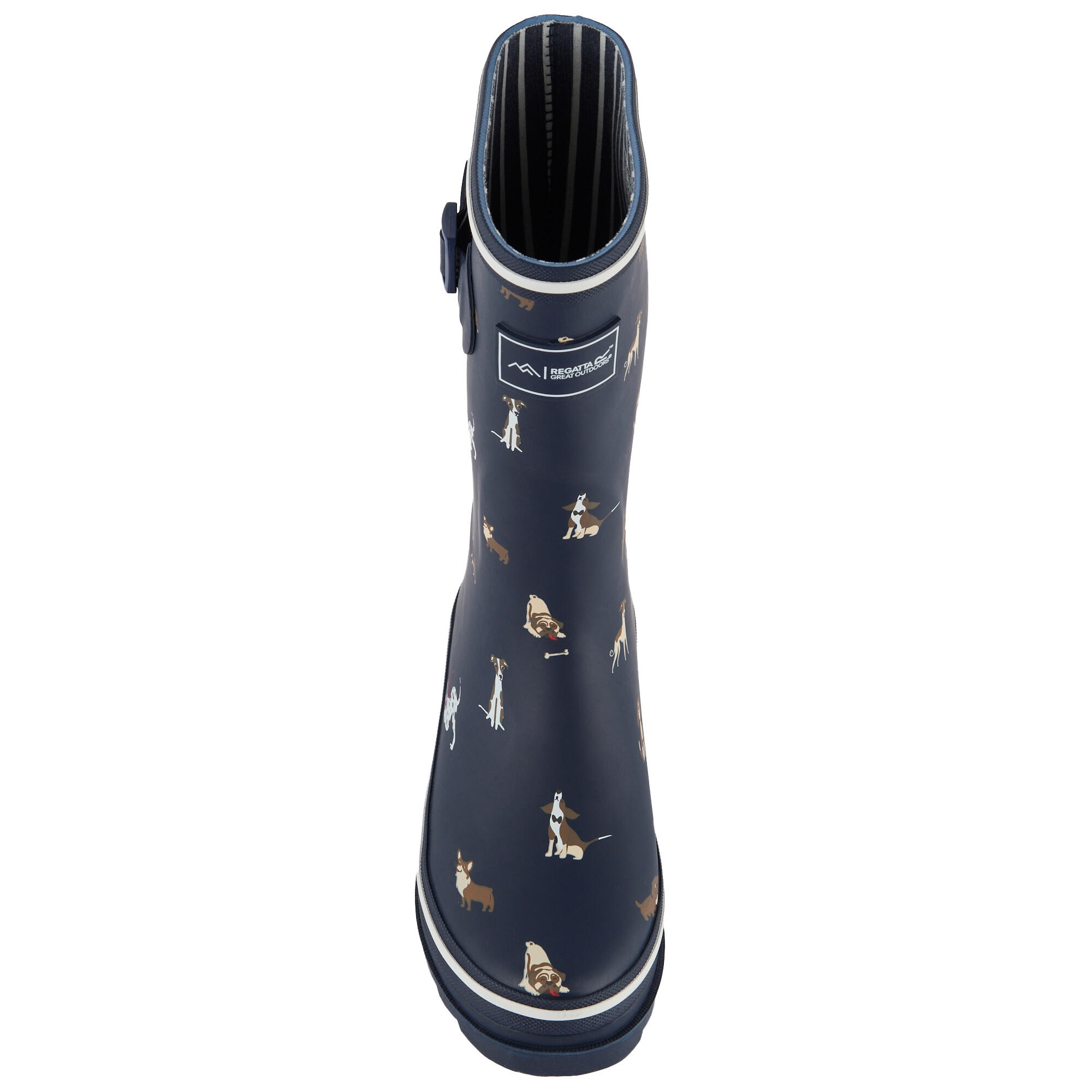 Womens/Ladies Amelia Dogs Wellington Boots (Navy) 4/5