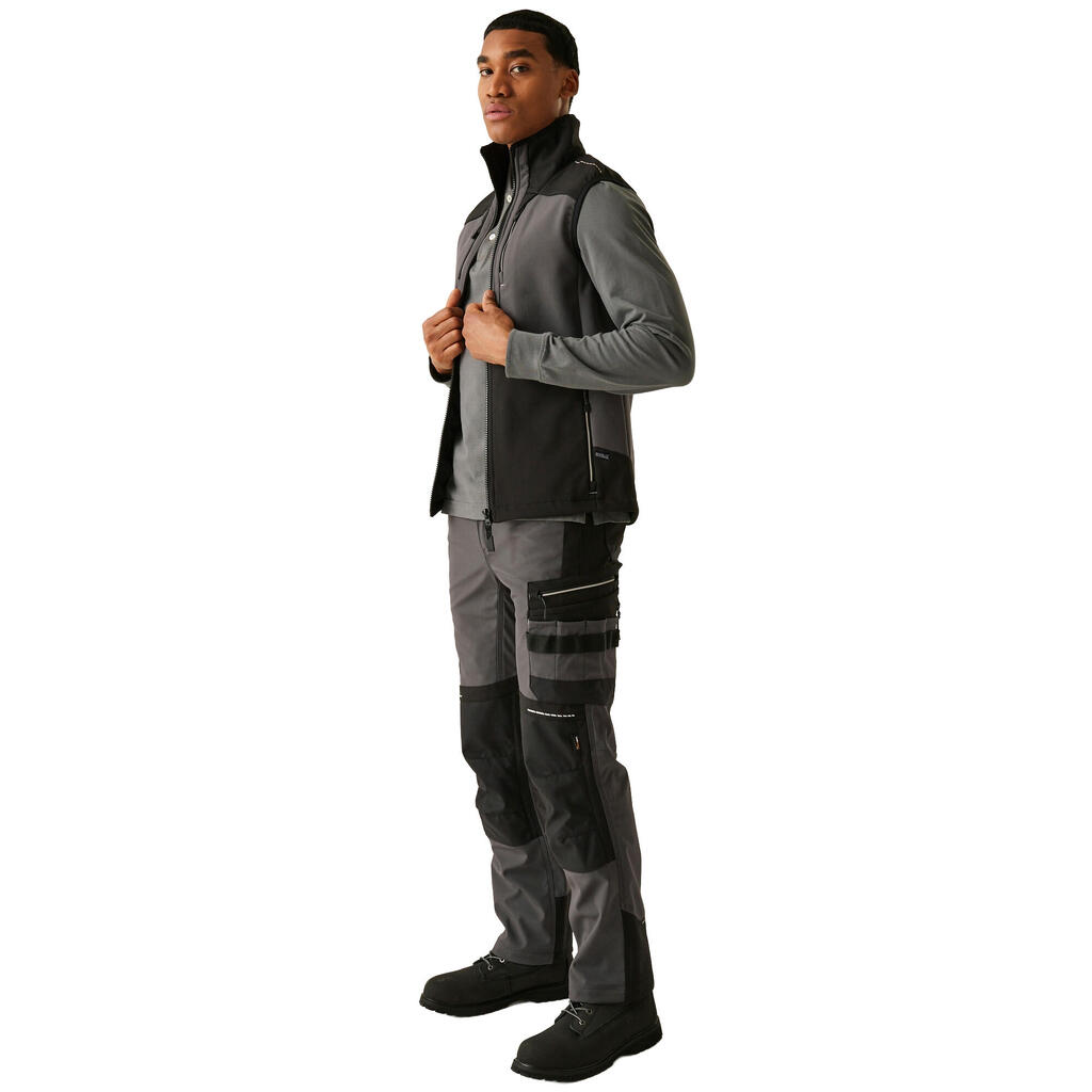 Mens 3 Layer Softshell Body Warmer (Slate Grey/Black)