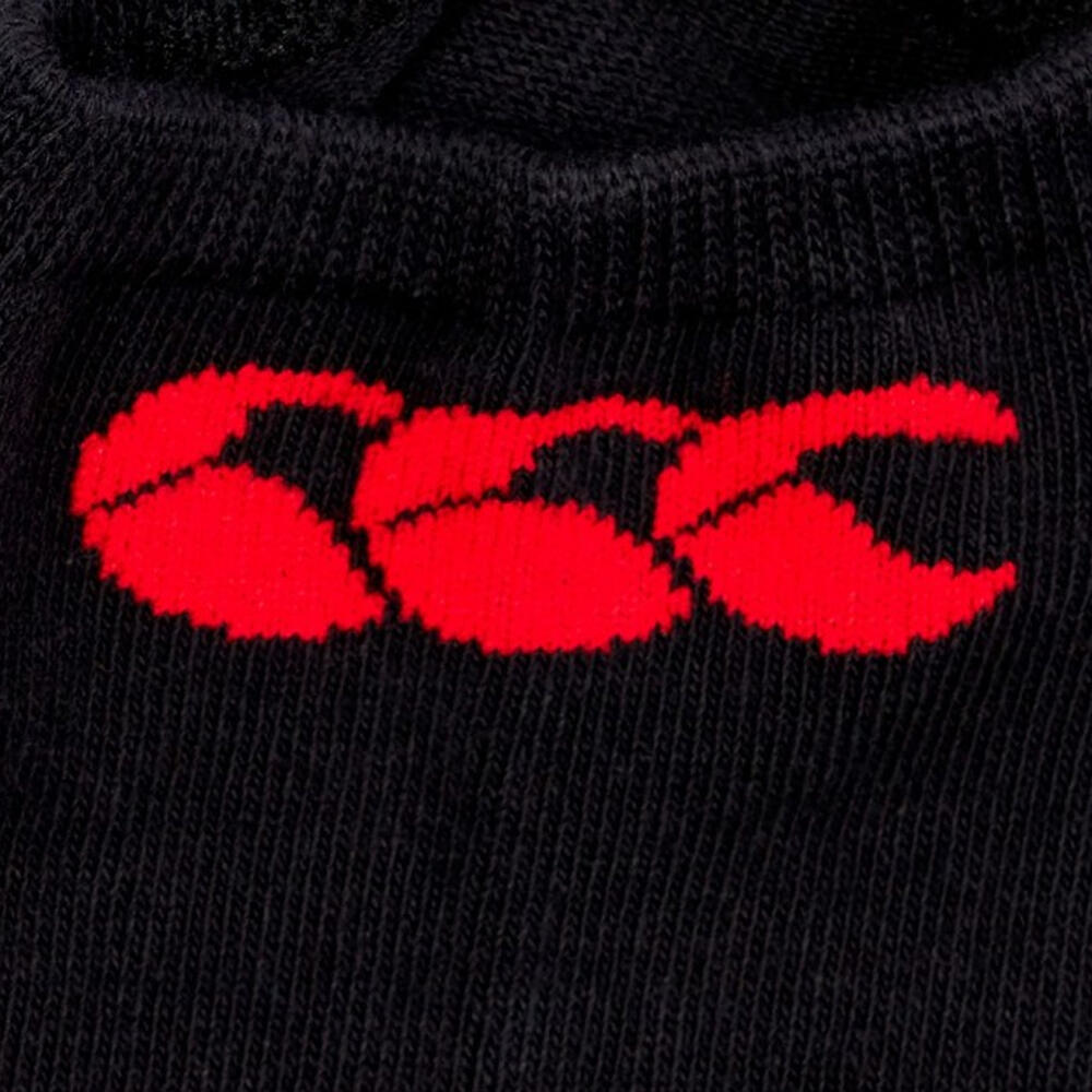 Unisex Adult Liner Socks (Pack of 3) (Black/Red) 3/3