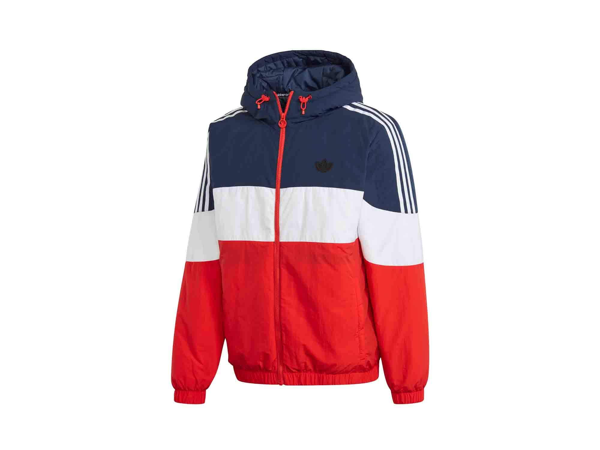 ADIDAS Giacca Sportiva Adidas Spirit Padd per Uomo, Colore Navy/White/Red, Taglia XL