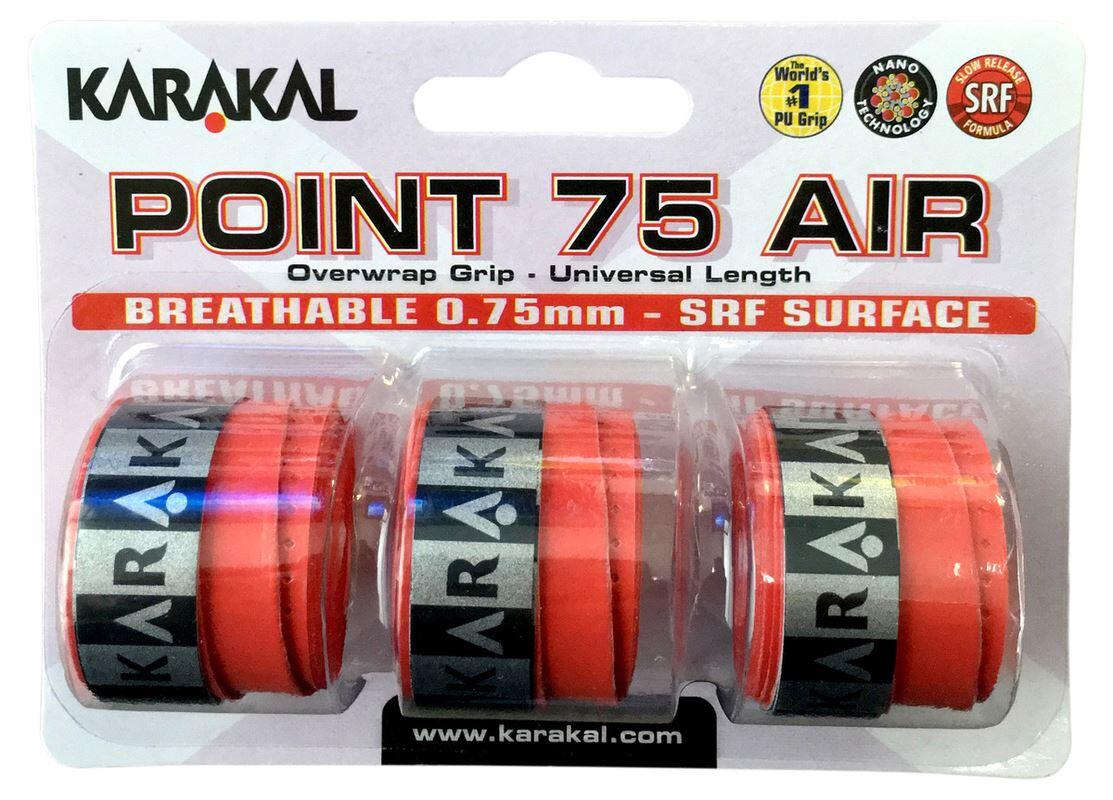 Karakal Point 75 Air Overwrap Grip X3 Red 1/1