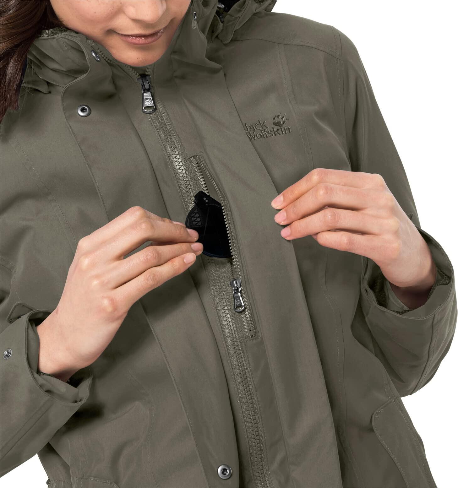 Giacca Donna Jack Wolfskin Madison Avenue in Foglia Di Vite, Taglia S 3/4