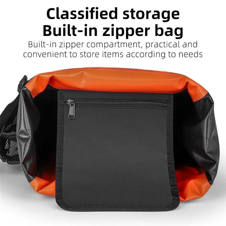 Sacoche de porte-bagages arrière de vélo en tissu étanche 1000D  - Noir / Orange 7/7
