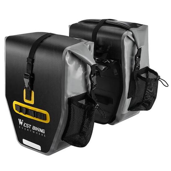 Borsa portapacchi posteriore per bicicletta in tessuto impermeabile 1000D - Nero