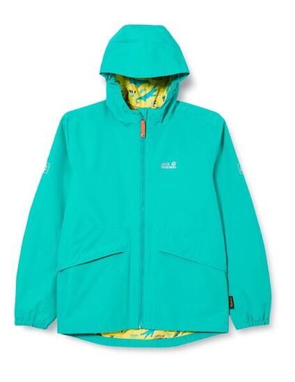 Giacca da Ragazzo Jack Wolfskin Hidden Falls in Verde Oceano Taglia 164