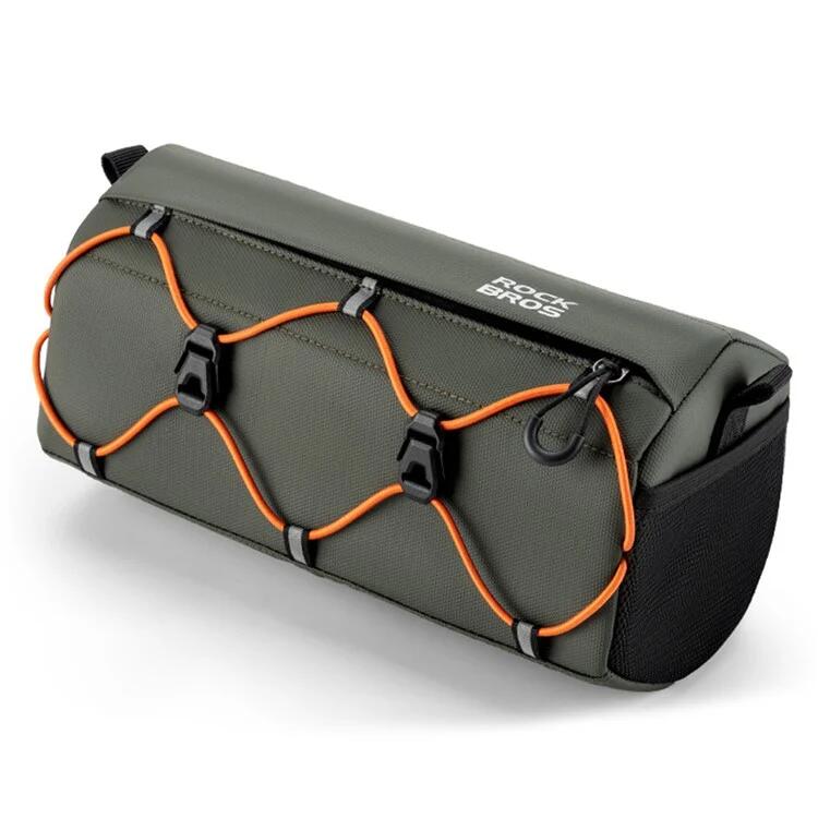 ROCKBROS Bolsa de guiador refletora de poliéster para pendurar - verde tropa