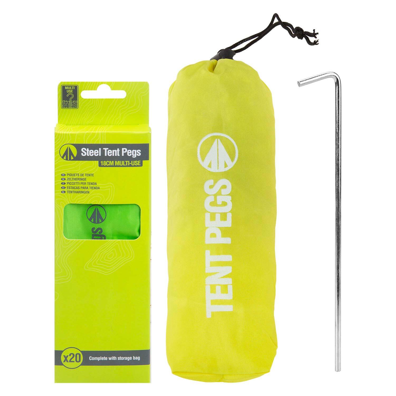 SUMMIT Tent Pegs Strong Secure To Ground 4cm x 18cm Silver X 1