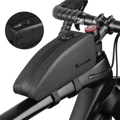 Waterdichte bovenbuis fietstas met magnetische sluiting - olijf groen