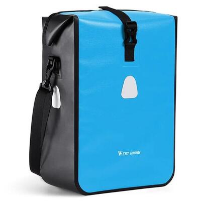 Borsa da portapacchi posteriore per bici impermeabile 15 litri - Blu