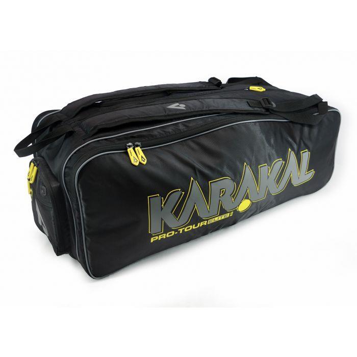 Karakal Pro Tour Elite 12 Racket Bag Sports Equipment Backpack - Yellow Trim 2/6