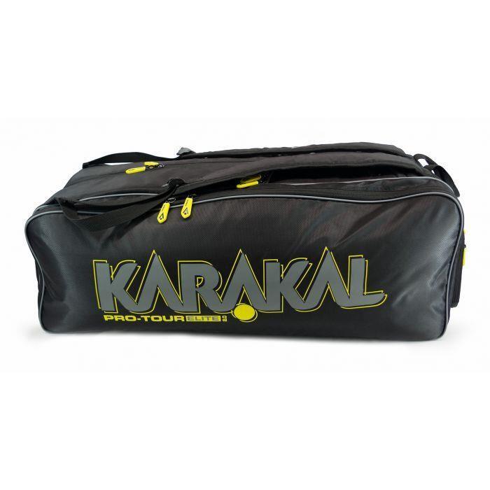 KARAKAL Karakal Pro Tour Elite 12 Racket Bag Sports Equipment Backpack - Yellow Trim