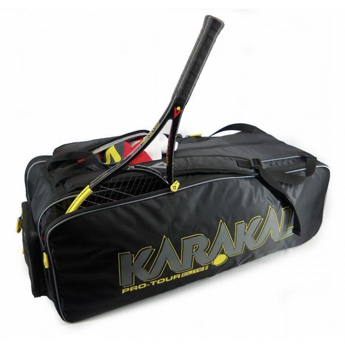 Karakal Pro Tour Elite 12 Racket Bag Sports Equipment Backpack - Yellow Trim 6/6