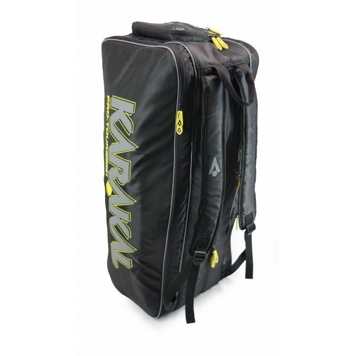 Karakal Pro Tour Elite 12 Racket Bag Sports Equipment Backpack - Yellow Trim 3/6