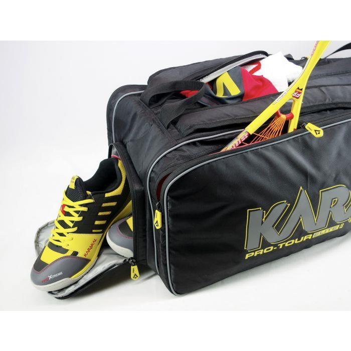 Karakal Pro Tour Elite 12 Racket Bag Sports Equipment Backpack - Yellow Trim 5/6