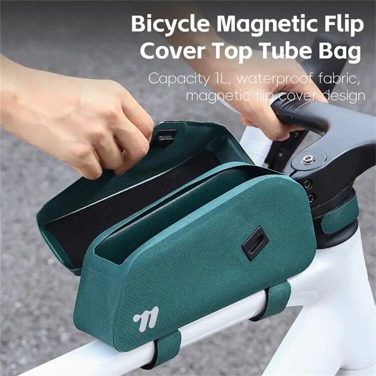 Borsa da bicicletta con chiusura magnetica Flip Top - Blu 4/7